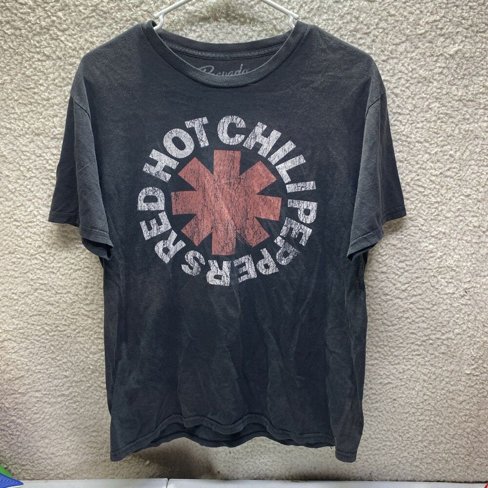 Red Hot Chili Peppers Shirt Mens Medium Black Graphic Logo Band Tee Music Rock